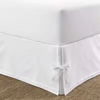Laura Ashley Home - Jupe de lit sur mesure nou e en coin, d coration de chambre de luxe, r sistante aux plis et la d coloration (blanc)