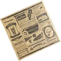 Torribaly Lot de 200 feuilles de papier journal anglais ingraissable, absorbant l'huile, pour emballage de sandwichs, frites, jaune