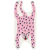 Exogio Tapis Forme Animale 60X120Cm - LéOpard Rose Kawaii AntidéRapant pour Chevet ou Sol A