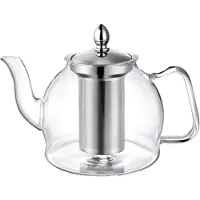 Typecat Théière en verre de 1 000 ml avec infuseur amovible, bouilloire compatible avec la cuisinière, théière à thé en vrac et en fleurs