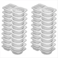 Typecat 40 boîtes à goûter réutilisables, 2 compartiments pour sauces.