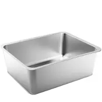 Torribaly Bac à litière pour chat en acier inoxydable, 17,5 x 13,5 6 pouces, bac anti-odeurs, N