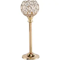 Melitt Bougeoirs Européens en Métal et Cristal pour Décoration de Bureau, Dorés, Mariage ou Maison, 1 Pièce