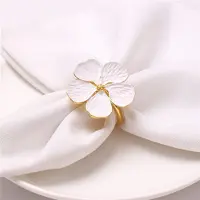 Typecat Ronds de serviette, 12 pièces, porte-anneaux de fleurs, décoration de table élégante, blanc