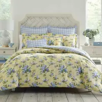Laura Ashley Parure de lit rversible en coton avec housse de couette et taies assorties, comprenant des taies d'oreiller et des taies d'oreill