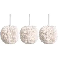 Exogio Serviette de Cuisine Absorbante Non Pelucheuse pour la Salle Bain, Joli Mouchoir le Lavage des Mains, à Main Suspendue, Blanche