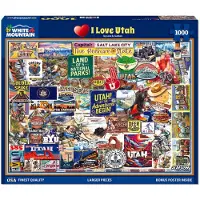 White Mountain I Love Utah Puzzle 1000 piθces State Collage Puzzles Cadeaux pour adultes et familles
