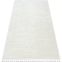 Rugsx Tapis SEVILLA PC00B rayures blanc Franges berbère marocain shaggy 120x170 cm