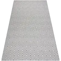 Rugsx Tapis SIZAL FLAT 48607637 Carrés Losanges gris / crème 80x150 cm