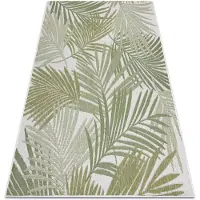 Rugsx Tapis SIZAL SION Feuilles de palmier, tropical 2837 tissé à plat ecru / vert 140x190 cm