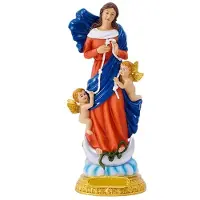 Melitt Statue de la Sainte Mère Peinte en Couleur Statue de la Dame de Grâce en Résine Décoration D'Autel Sculpture de la Sainte Vierge Marie Mère