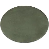 Rugsx Tapis cercle POSH Shaggy verte très épais, en peluche, antidérapant, lavable cercle 80 cm