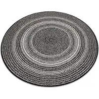 Rugsx Tapis cercle EN CORDE SIZAL FLAT 48837690 Boho, tresser noir cercle 120 cm