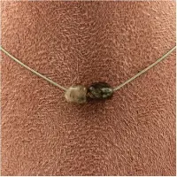 Bijoux Pierres et Minéraux. Collier 2 perles Super Seven (Melody's Stone) du Brésil Chaine en Collier femmes, hommes. Taille personnalisab