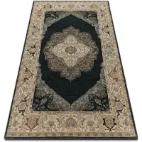 Rugsx Tapis en laine POLONIA Palazzo rosette bleu foncé 200x300 cm