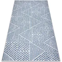 Rugsx Tapis COLOR 47176360 SISAL lignes, triangles, zigzag beige / bleu 80x150 cm