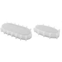 Exogio Lot de 2 moules ovales en silicone pour pots de bougies, en ciment, plâtre, pot de fleurs, boîte à cire, plateau