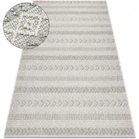 Rugsx Tapis JERSEY 19243 gris - Chevron, structurelles, boucle BOHO 140x190 cm