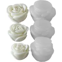 Exogio Lot de 3 moules en silicone pour bougies d'aromathérapie en forme de fleur, pour savon fait main, expansion de pierre, outils de fabrication de gypse