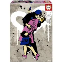 Educa Puzzle - - LE BAISER. GARÇON À LA TÉLÉ - 1000 pièces - 68 x 48 cm - À partir de 12 ans