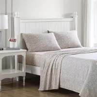 Laura Ashley - Parure de lit King Size en percale de coton, d coration d'int rieur impeccable et tendance (Lovestone Pink King)