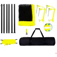 OEM Système de filet de volleyball, structure en acier robuste, filet en polyéthylène à 21 couches, hauteur réglable, idéal pour le jardin, la plage ou un terrain de sport