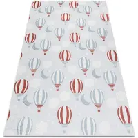 Rugsx Tapis lavable BAMBINO 1349 Ballons, nuages pour les enfants antidérapant - gris 120x170 cm