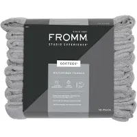 Fromm Serviettes de salon en microfibre Softees pour coiffeurs, barbiers, spas, salles de sport, gris, 40,6 x 74,3 cm, 10 unit s. Serviettes de s