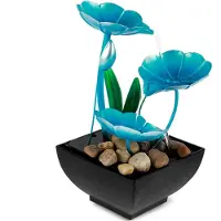 Typecat Fontaine de table, fontaine à eau de méditation, mini cascade, décorations de fontaine, son, relaxation, ornement de lotus