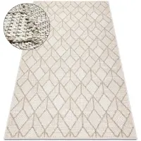 Rugsx Tapis JERSEY 19231 beige - géométrique structurelles, boucle BOHO 60x100 cm