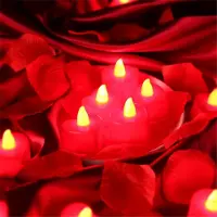 Exogio Coffret de 24 bougies LED sans flamme pour la Saint-Valentin, idéal pour une soirée romantique avec 2 000 pétales de rose artificiels.