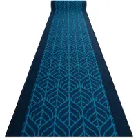 Rugsx TAPIS DE COULOIR ANTIDÉRAPANT PIÓRA plumes bleu foncé 120cm 120x700 cm