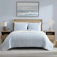 Nautica NUTICA - LISE DE COLON RVRANT RVRANT REVILLE avec dcoration intrieure dcontracte pour toutes les saisons (Coleridge Stripe Light Blue Queen)