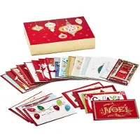 Hallmark Assortiment de cartes de Nol faites la main (lot de 24 cartes de vux et enveloppes spciales pour les ftes) (1XPX5156)