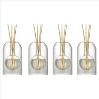 Semoic 4 flacons diffuseurs de rangement en verre moderne pour aromathérapie