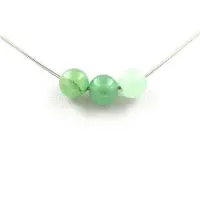 Bijoux Pierres et Minéraux. Collier 3 perles Aventurine 8 mm Chaine en acier inoxydable.