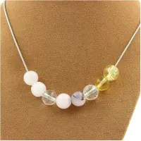 Bijoux Pierres et Minéraux. Collier perles Opale Rose + Quartz rose + Citrine + Quartz 8 mm. Collier femmes, hommes. Taille personnalisabl