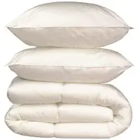 Cocoon Linge de lit en microfibre - 1 couette chaude 220 x 240 cm + 2 oreillers 60 x 60 cm blanc