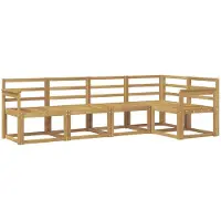 vidaXL Ensemble de canapés d'extérieur , 5 pièces, blanc, bois massif d'acacia