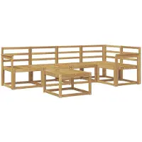 vidaXL Ensemble de salon de jardin 6 pièces, blanc, en bois d'acacia massif