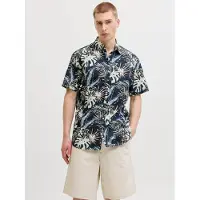 Jack & jones Chemise 'JJHonolulu' bleu clair / kiwi / abricot / noir