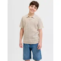 JACK&JONES JUNIOR Tyler Short Sleeve Polo Beige 12 Years Garçon