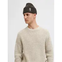Jack & Jones Bonnet 'JACColl' brun foncé / blanc