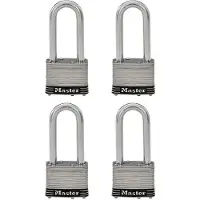 Master Lock Cadenas d'ext rieur 5SSQLJ en acier inoxydable avec cl , lot de 4, cl s identiques, argent