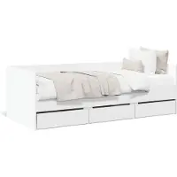 vidaXL Lit de jour avec tiroirs sans matelas blanc 90x190 cm