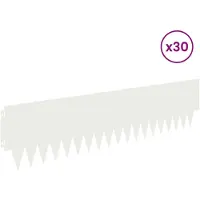 vidaXL Bordure de jardin, 30 pièces, 103 x 25 cm, acier, blanc