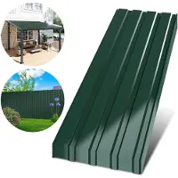 Eikuavons , plaques de toiture en tôle ondulée, épaisseur 0,25 mm, dimensions 115 x 45 cm, couleur verte, matériau : acier, pour une surface maximale de 12 m²