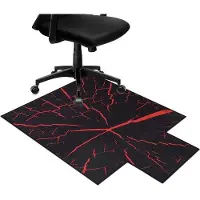 Markenlos Tapis de gaming pour sols durs et moquette, résistant aux rayures, antidérapant, noir, protège-chaise, tapis de sol gaming, 40 x 60 cm, tapis de bureau, protège-chaise de bureau