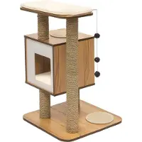 Markenlos Maisonnette pour grands chats avec arbre à chat