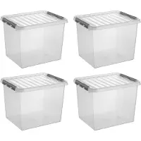 Sunware Sonnenwaren Q -Linie Storagebox Transparent/Gris 52 litres - Set de 4 pièces